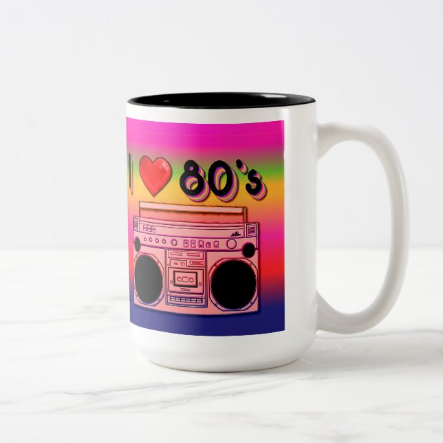 Double-Sided Boombox 80's Retro 80's Coffee Mug (Right)