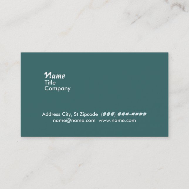 double sided business card - white on teal (Front)