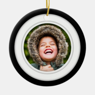 Double Sided Ceramic Ornament Photo Circle