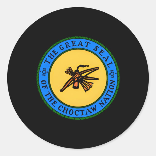 Double Sided Choctaw Nation Flag Choctaw Classic Round Sticker (Front)