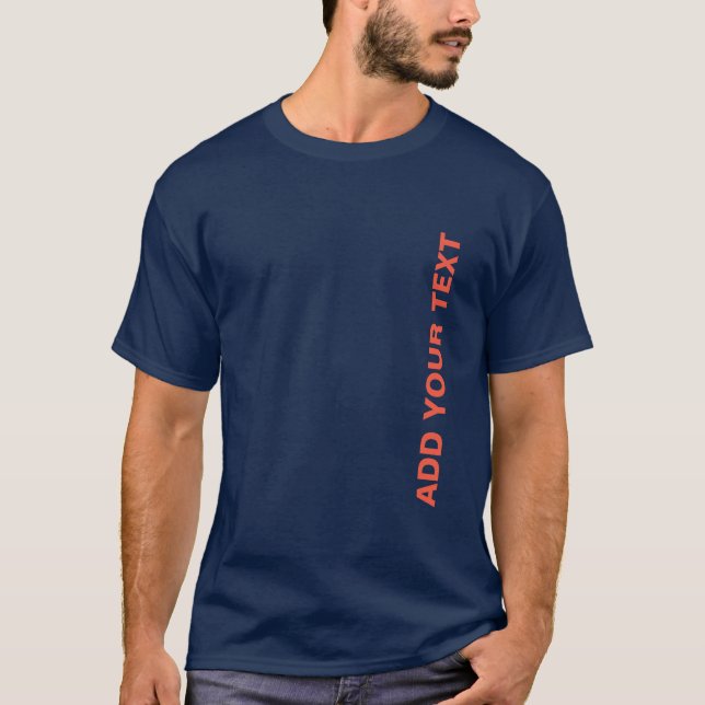 Double-Sided Custom Add Text Navy Blue Men's T-Shirt (Front)
