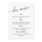 Double Sided Delicate Calligraphy Wedding Bar Menu