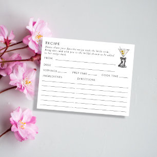 Double Sided Dirty Martini Themed Recipe Card