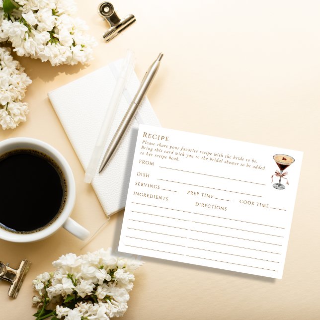 Double Sided Espresso Martini Themed Recipe Card (Creator Uploaded)