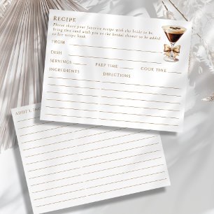 Double Sided Espresso Martini Themed Recipe Card