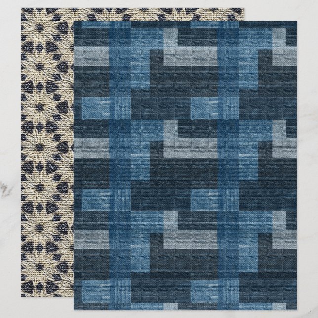 Double sided Faux Denim/Hearts (Front/Back)