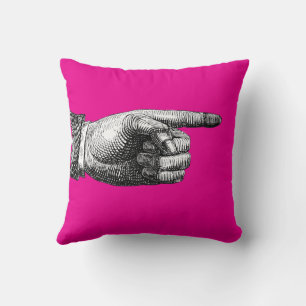 Double Sided Finger Pointing Circus Throw Pillow