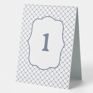Double Sided Fishing Net Table Number Steel Blue