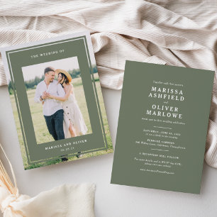 Double-Sided Framed Photo Wedding Website Invitation