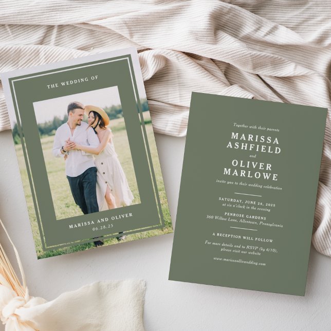 Double-Sided Framed Photo Wedding Website Invitation (Creator Uploaded)