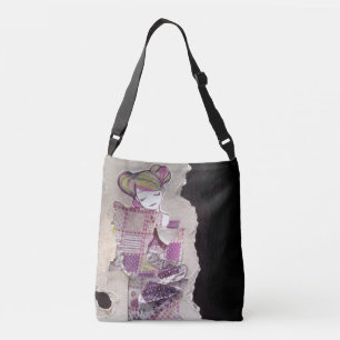 double sided gothic lolita altered art collage bag