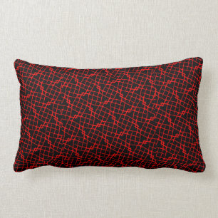 Double Sided Graphic Pillow - red and black