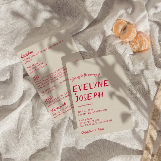 Double Sided Hand-Written Colourful Modern Wedding Invitation (Creator Uploaded)