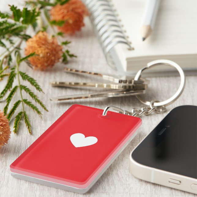 Double-Sided Keychain with Heart Accent (Front Right)