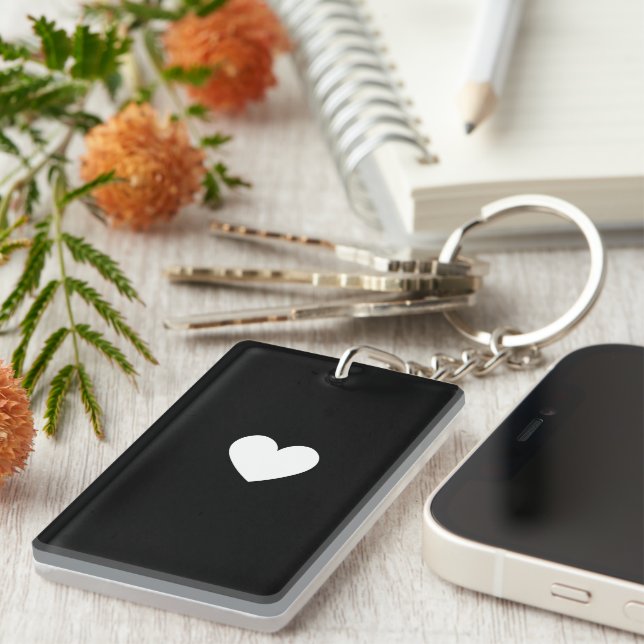 Double-Sided Keychain with Heart Accent (Front Right)