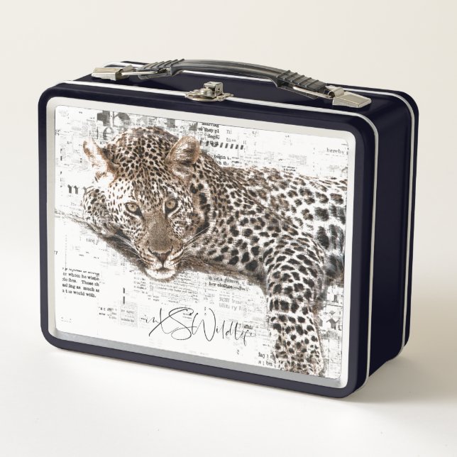 Double Sided LAZY Leopard Lunch Box (Front)