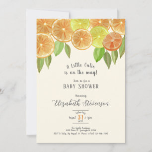 Double Sided Little Cutie Baby Shower Invitation