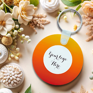 Double sided Logo QR Code keychain