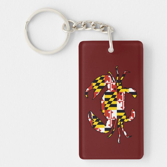 Double sided Maryland flag crab keychain (Front)