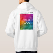 Double Sided Men's White Hoodie Business Logo (Back)