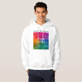 Double Sided Men's White Hoodie Business Logo (Front Full)