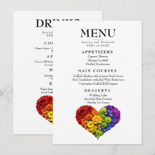 Double‑Sided Menu & Drinks Card Flourish Together
