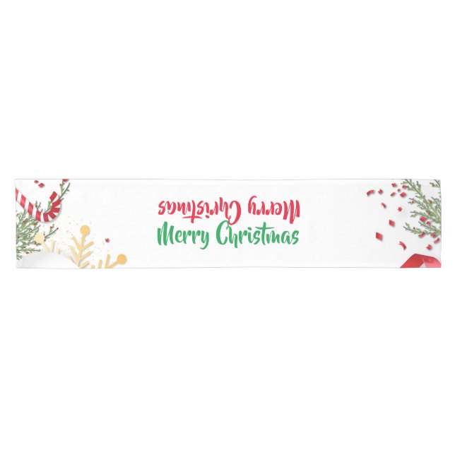 Double-Sided Merry Christmas Table Runner (Horizontal)