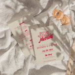 Double Sided Modern Colourful Retro Bold Wedding  Invitation<br><div class="desc">This wedding invitation is perfect for your wedding if you are looking for an elegant unique and easy editable invitation .An elegant unique simple minimalist cream wedding template invitation. Which features plain beige creamy background. And magenta red hand lettered bride's and groom's first names in bold groovy text font. and...</div>