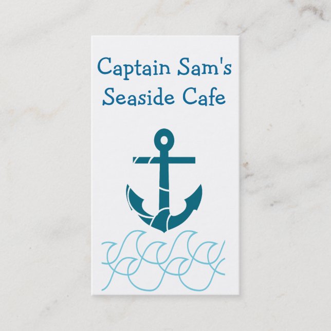Double sided ocean and anchor themed business card (Front)