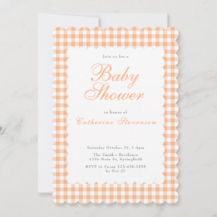 Double Sided Orange Baby Shower Invitation