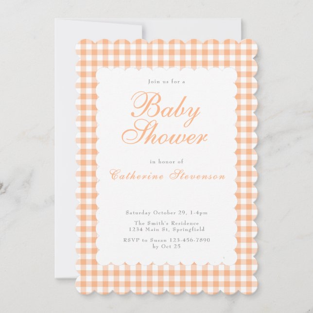 Double Sided Orange Baby Shower Invitation  (Front)