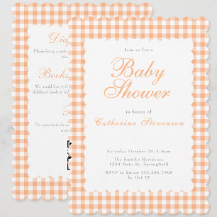 Double Sided Orange Baby Shower Invitation