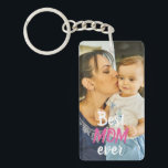 Double sided. Photo. Best MOM ever. Key Ring<br><div class="desc">Create a special and unique,  Mother's Day gift,  by adding a photo of your choice. Double sided so that the photo is always visible. Text reads,  "Best MOM ever."</div>