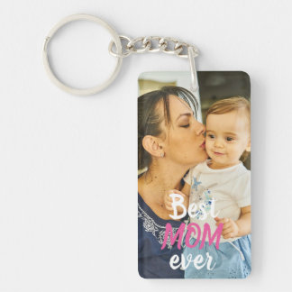 Double sided. Photo. Best MOM ever. Key Ring