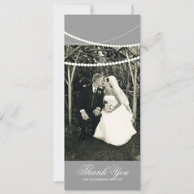 Double Sided Photo Card: Elegant Light Strings Invitation (Front)