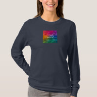 Double Sided Photo Design Print Womens Navy Blue