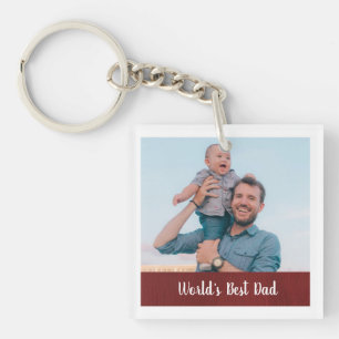 Double-Sided Photo World's Best Dad Key Ring