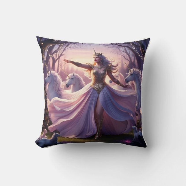 Double-Sided Pillow: Ethereal Multi-Toned Unicorn  Cushion (Front)