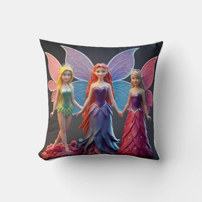 Double-Sided Pillow: Whimsical Fairy Queen Cushion (Front)