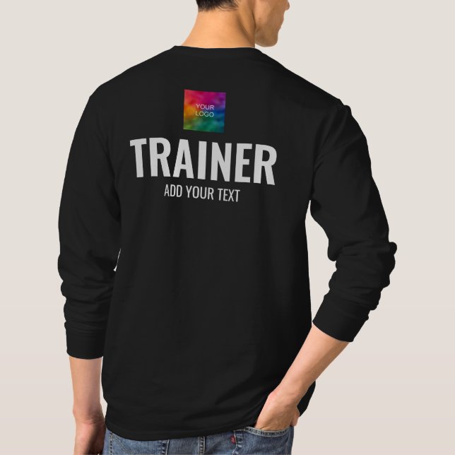 Double Sided Print Design Mens Long Sleeve Trainer T-Shirt (Back)