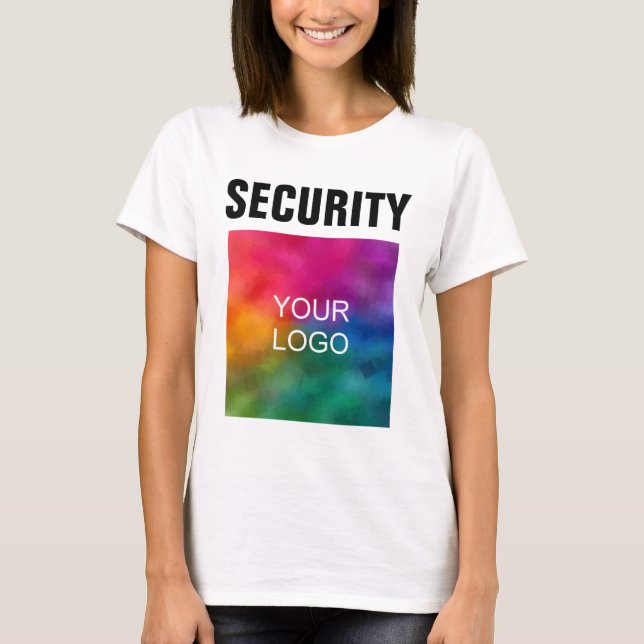 Double Sided Print Logo Here Womens Security T-Shirt (Front)