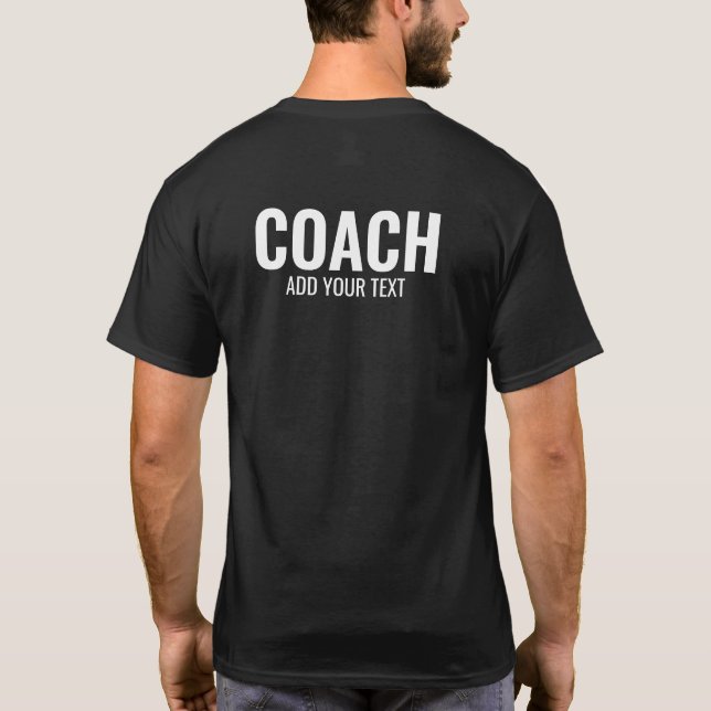 Double Sided Print Mens Coach Trendy Black T-Shirt (Back)