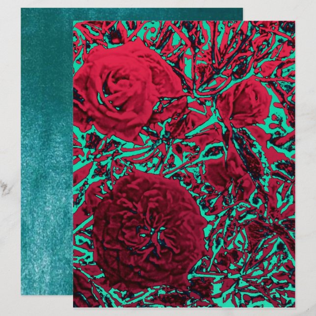 Double sided Reto Elegant floral Design (Front/Back)