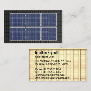 Double-Sided Rooftop Solar Energy Black Roof Business Card