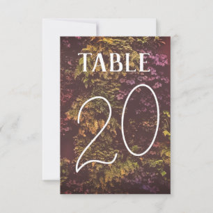 Double Sided Ruby Plants Table Number Bold
