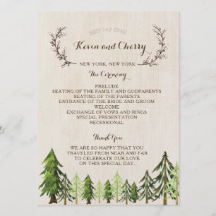 Double-Sided Rustic Wedding Ceremony Program