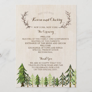 Double-Sided Rustic Wedding Ceremony Program
