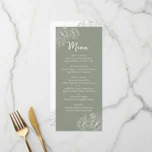 Double-Sided Sage Green Boho Floral Wedding Drink+ Menu