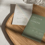 Double Sided Sage Green Boho Modern Wedding  Invitation<br><div class="desc">An elegant unique simple minimalist sage green double sided all in one wedding invitation. Which features a simple green whole design template . With white bride and groom's names. And customisable whole wedding details as reception, hotel, RSVP and wedding website. It's Affordable and it is digital electronic e-invitation also ....</div>