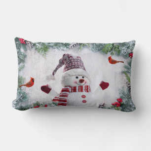 Double sided Snowman and Bird pillow